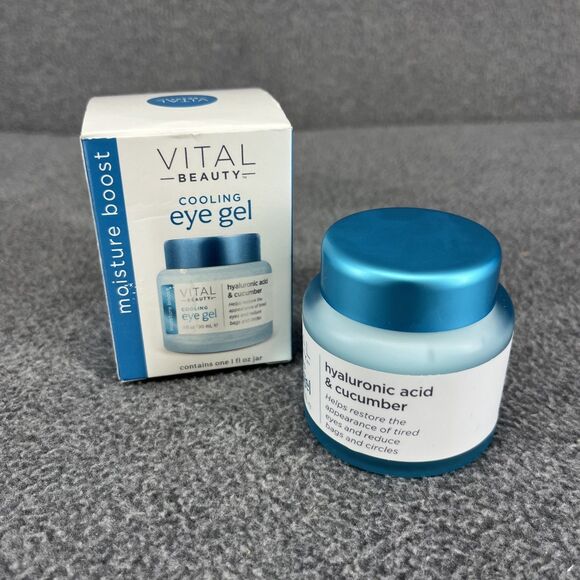 Vital Beauty Cooling Eye Gel Hyaluronic Acid Cucumber for Dark Circles Bags 1 oz - Picture 6 of 12